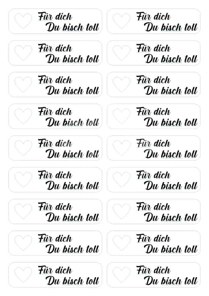 Transparentpapier Für dich Du bisch toll