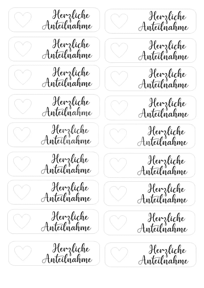 Transparentpapier Herzliche Anteilnahme