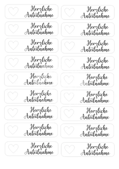 Transparentpapier Herzliche Anteilnahme