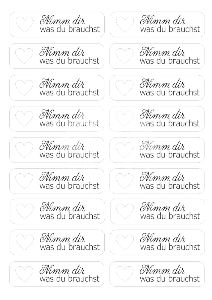 Transparentpapier Nimm dir was du brauchst