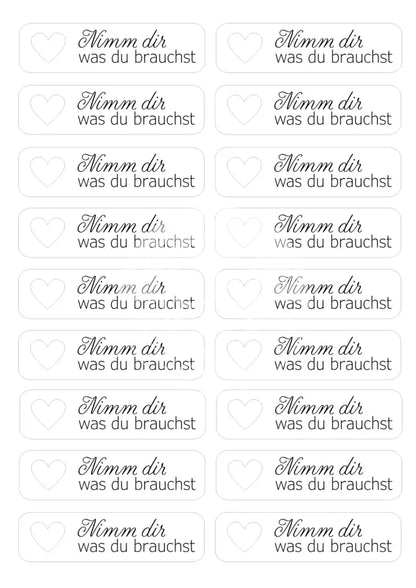 Transparentpapier Nimm dir was du brauchst