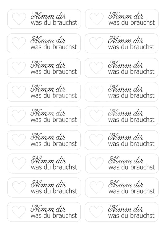 Transparentpapier Nimm dir was du brauchst