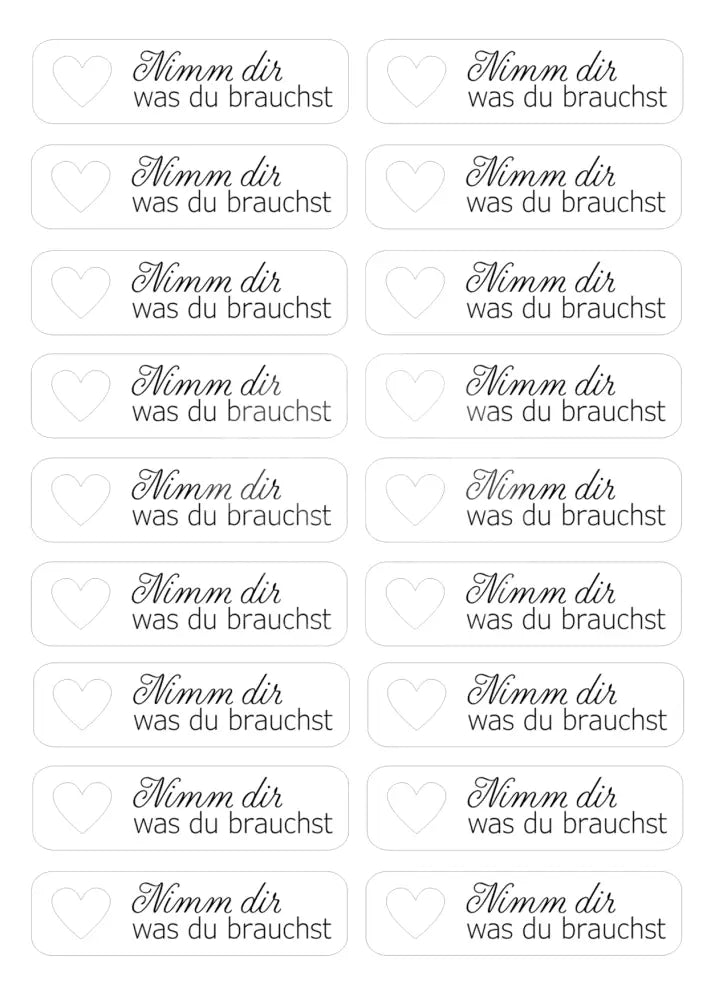 Transparentpapier Nimm dir was du brauchst