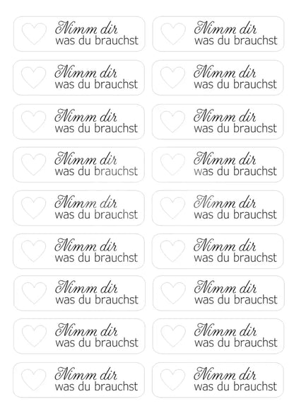 Transparentpapier Nimm dir was du brauchst