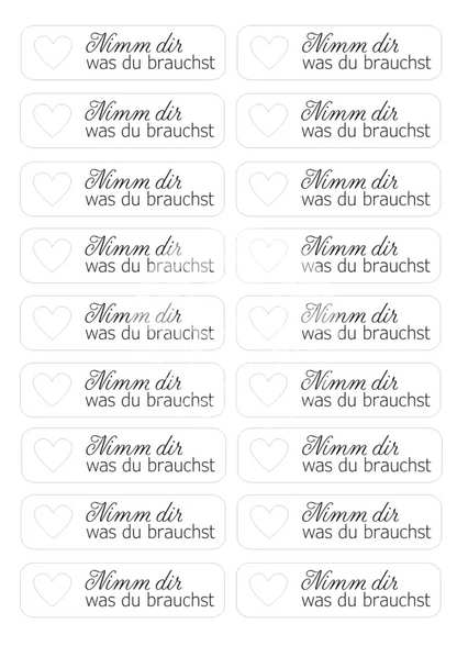 Transparentpapier Nimm dir was du brauchst