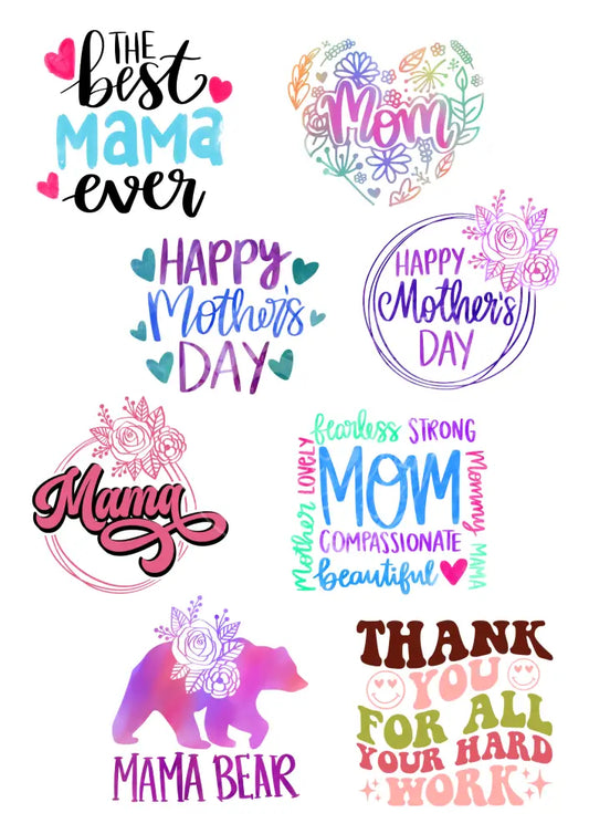 Wasserschiebefolie Blockkerze Muttertag 1