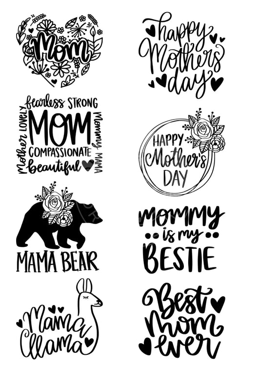 Wasserschiebefolie Blockkerze Muttertag 3