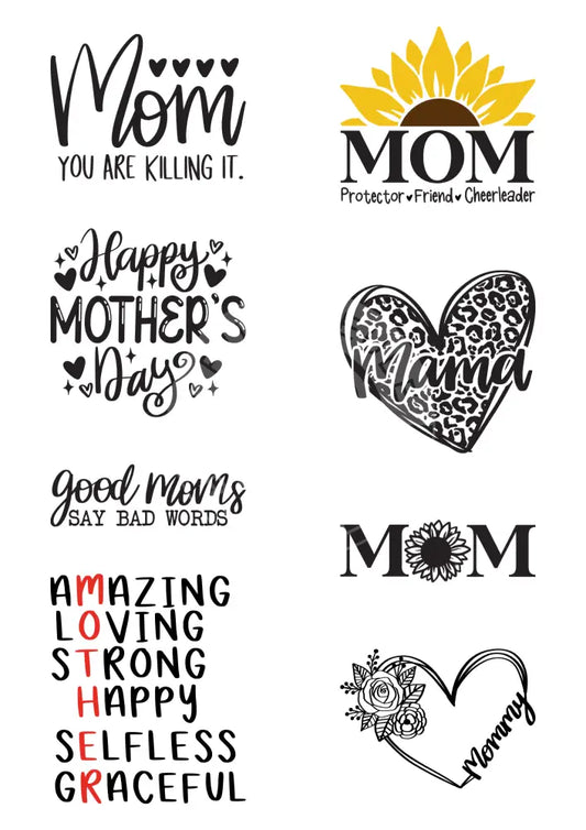 Wasserschiebefolie Blockkerze Muttertag 6