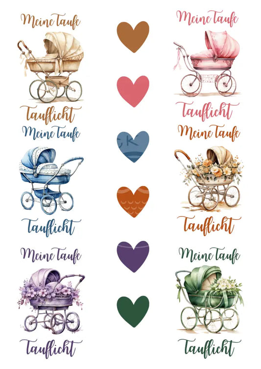 Wasserschiebefolie Blockkerze Taufe 3