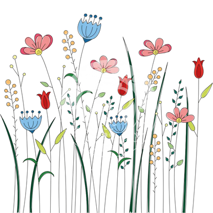 Wasserschiebefolie Blumenwiese 1