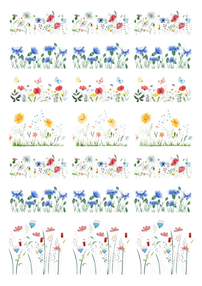 Wasserschiebefolie Blumenwiese 1