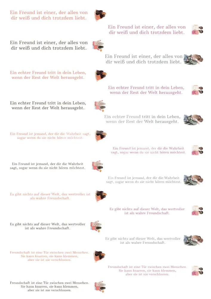 Wasserschiebefolie Freundschaft 1