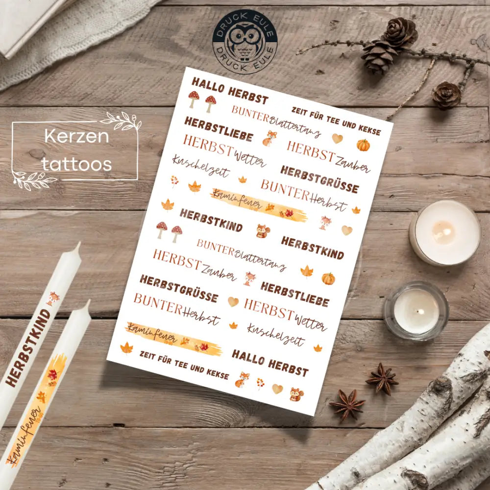 Wasserschiebefolie Herbst Für Stabkerzen