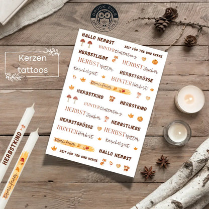 Wasserschiebefolie Herbst Für Stabkerzen