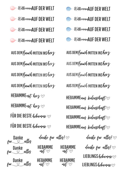 Wasserschiebefolie Kleine Stabkerze Hebamme 1