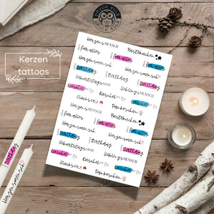 Wasserschiebefolie Kleine Stabkerzen 1