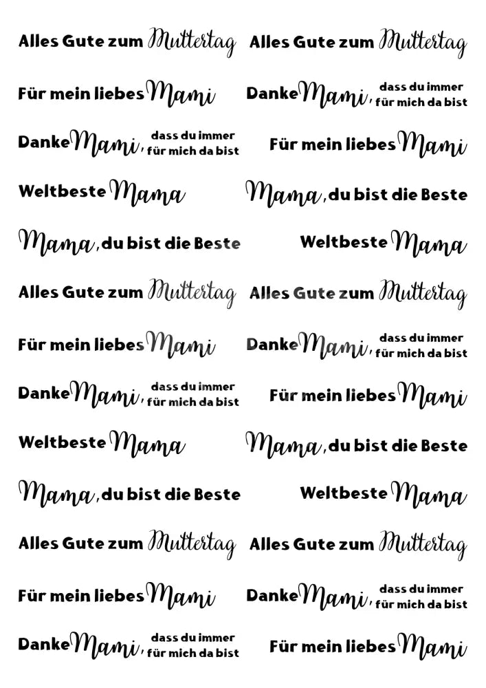 Wasserschiebefolie Muttertag 1