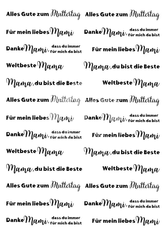 Wasserschiebefolie Muttertag 1