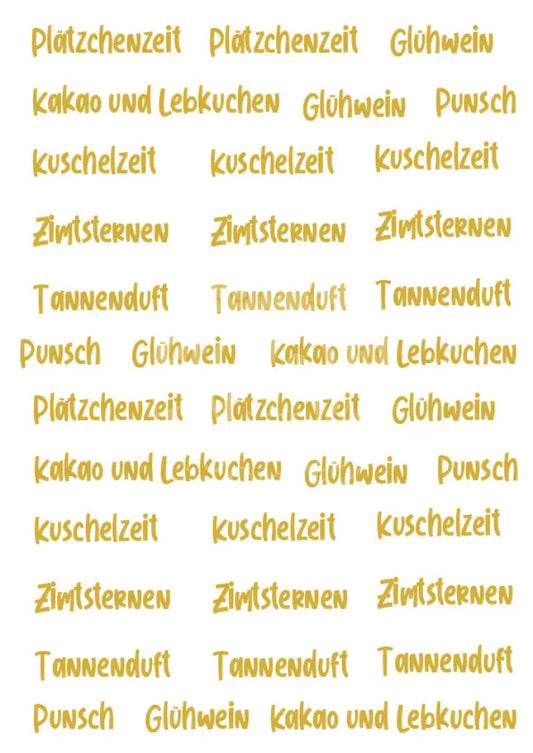 Wasserschiebefolie Stabkerzen 7 Gold