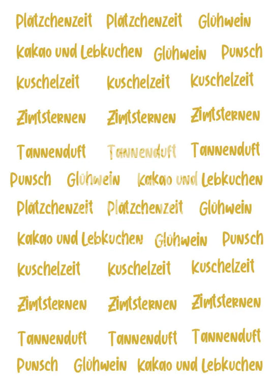 Wasserschiebefolie Stabkerzen 7 Gold