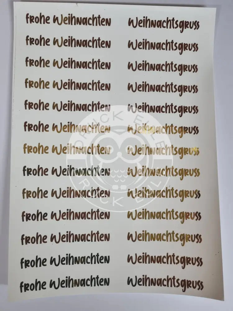 Wasserschiebefolie Stabkerzen 9 Gold