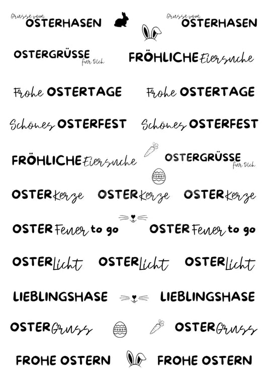 Wasserschiebefolie Ostern 1 Stabkerzen
