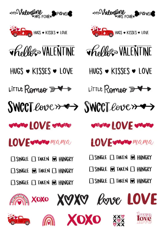 Wasserschiebefolie Stabkerzen Valentinstag 1