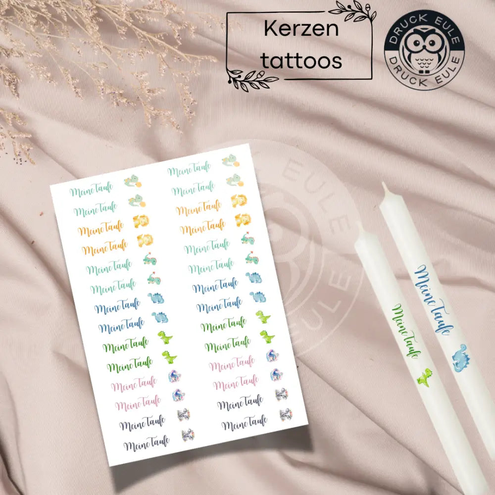 Wasserschiebefolie Taufe 3 Stabkerzen