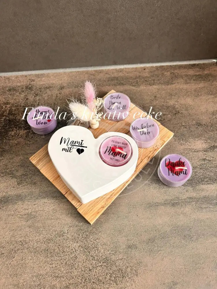 Wasserschiebefolie Teelichtbotschaft Muttertag 3