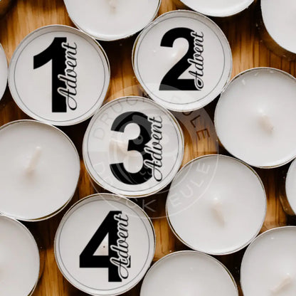 Wasserschiebefolie Teelichtbotschaft Advent 1