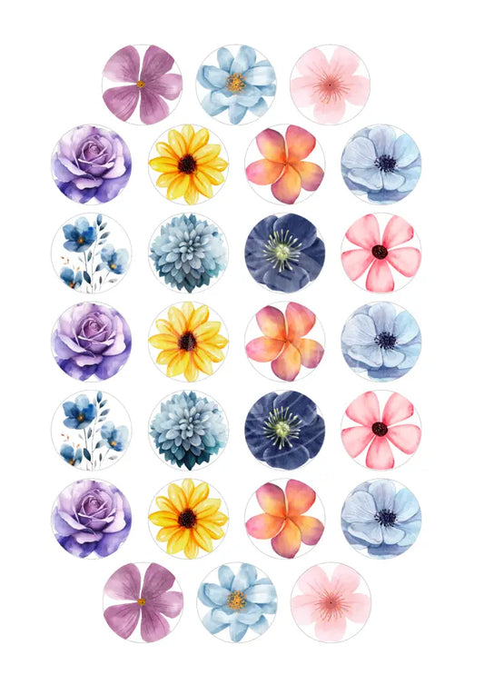 Wasserschiebefolie Teelichtbotschaft Blumen 1