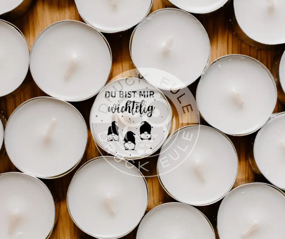 Wasserschiebefolie Teelichtbotschaft Du bist mir wichtelig
