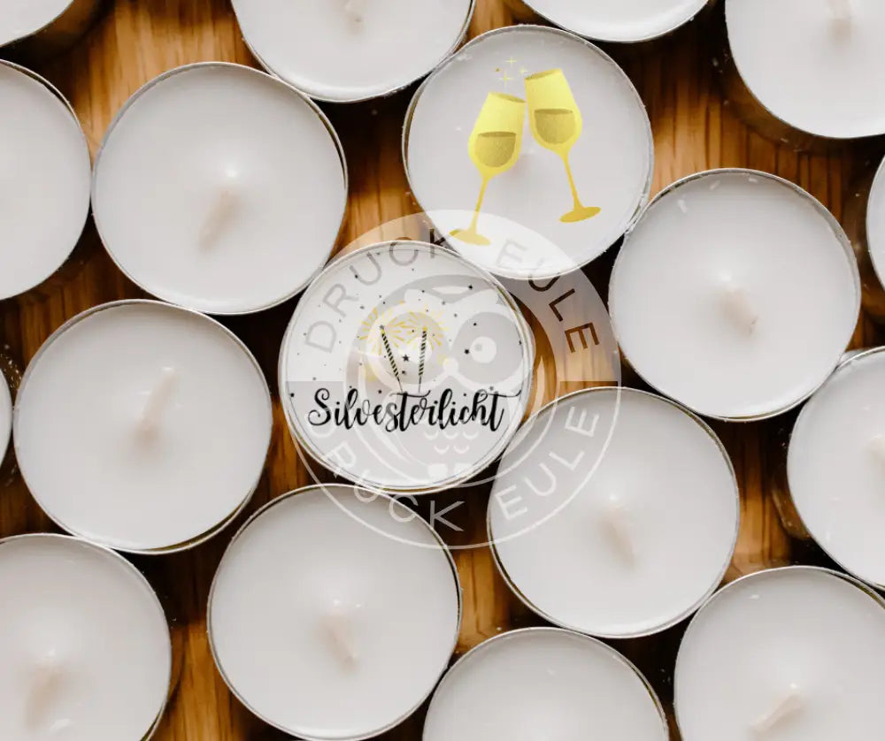 Wasserschiebefolie Teelichtbotschaft Neujahr 1