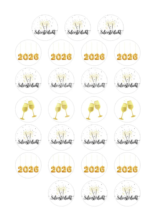Wasserschiebefolie Teelichtbotschaft Neujahr 1