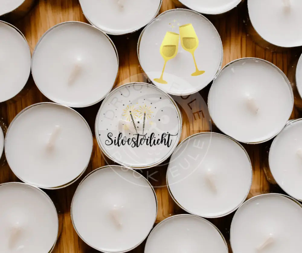 Wasserschiebefolie Teelichtbotschaft Neujahr 1