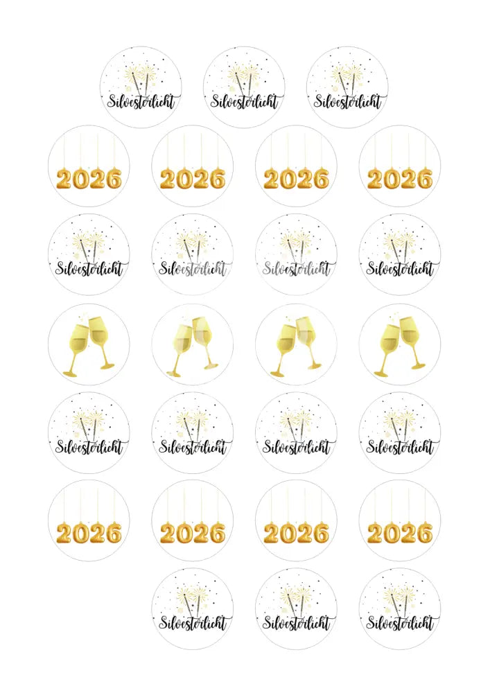 Wasserschiebefolie Teelichtbotschaft Neujahr 1