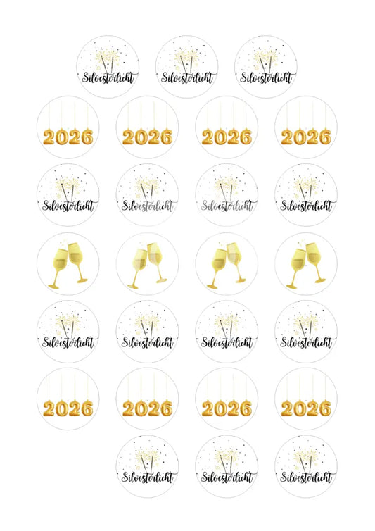 Wasserschiebefolie Teelichtbotschaft Neujahr 1