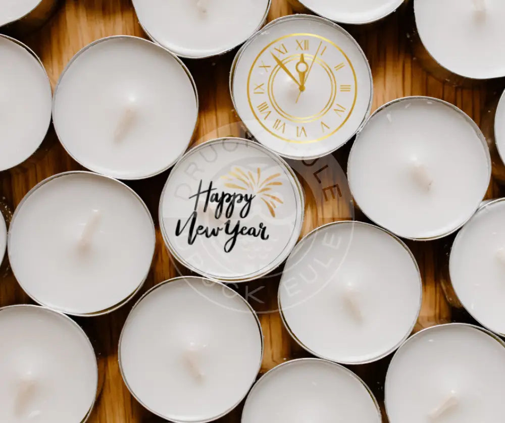 Wasserschiebefolie Teelichtbotschaft Neujahr 2