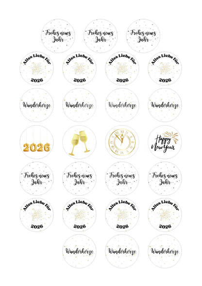 Wasserschiebefolie Teelichtbotschaft Neujahr 3