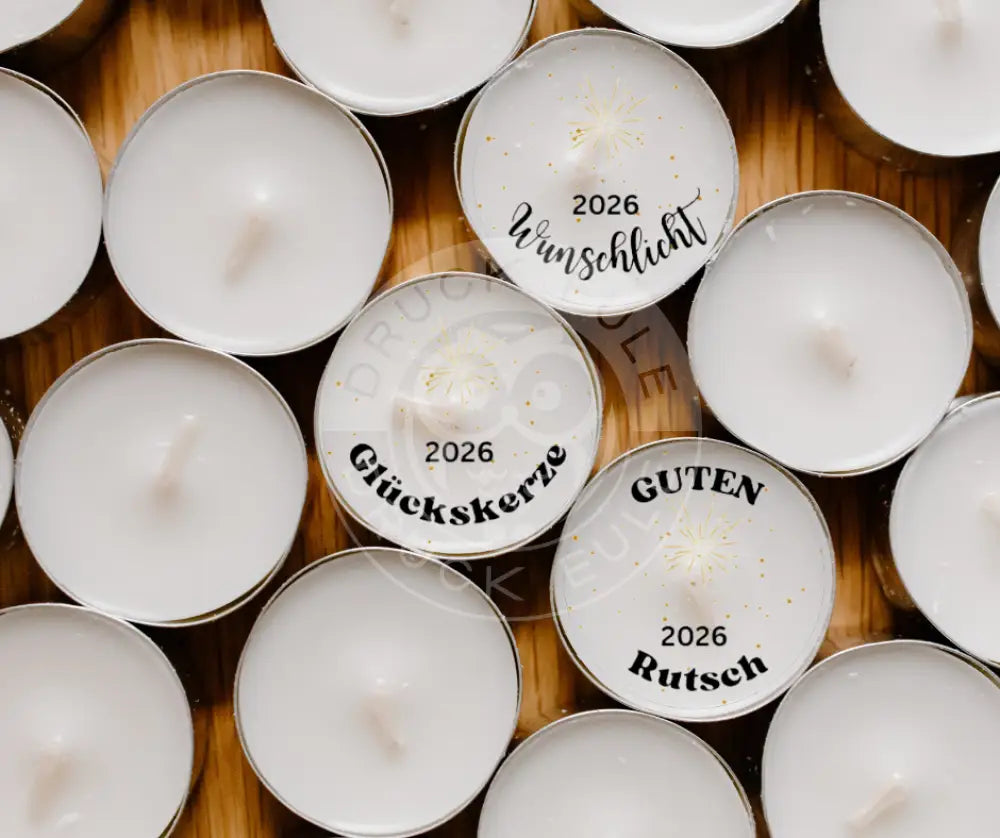 Wasserschiebefolie Teelichtbotschaft Neujahr 4
