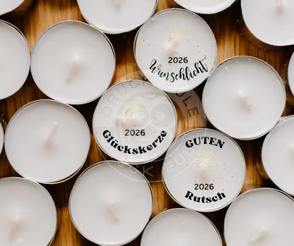 Wasserschiebefolie Teelichtbotschaft Neujahr 4