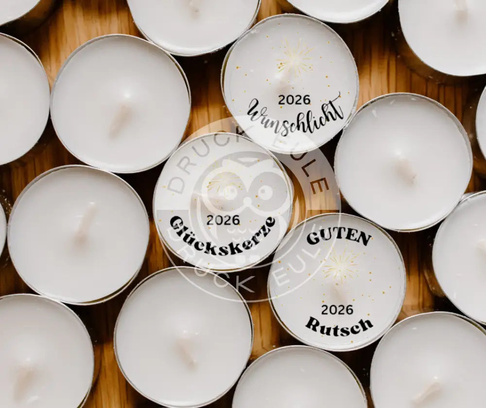 Wasserschiebefolie Teelichtbotschaft Neujahr 4