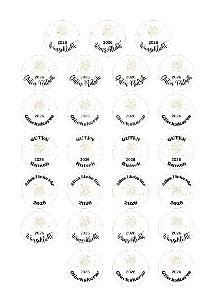 Wasserschiebefolie Teelichtbotschaft Neujahr 4