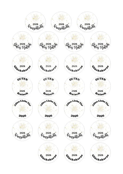 Wasserschiebefolie Teelichtbotschaft Neujahr 4