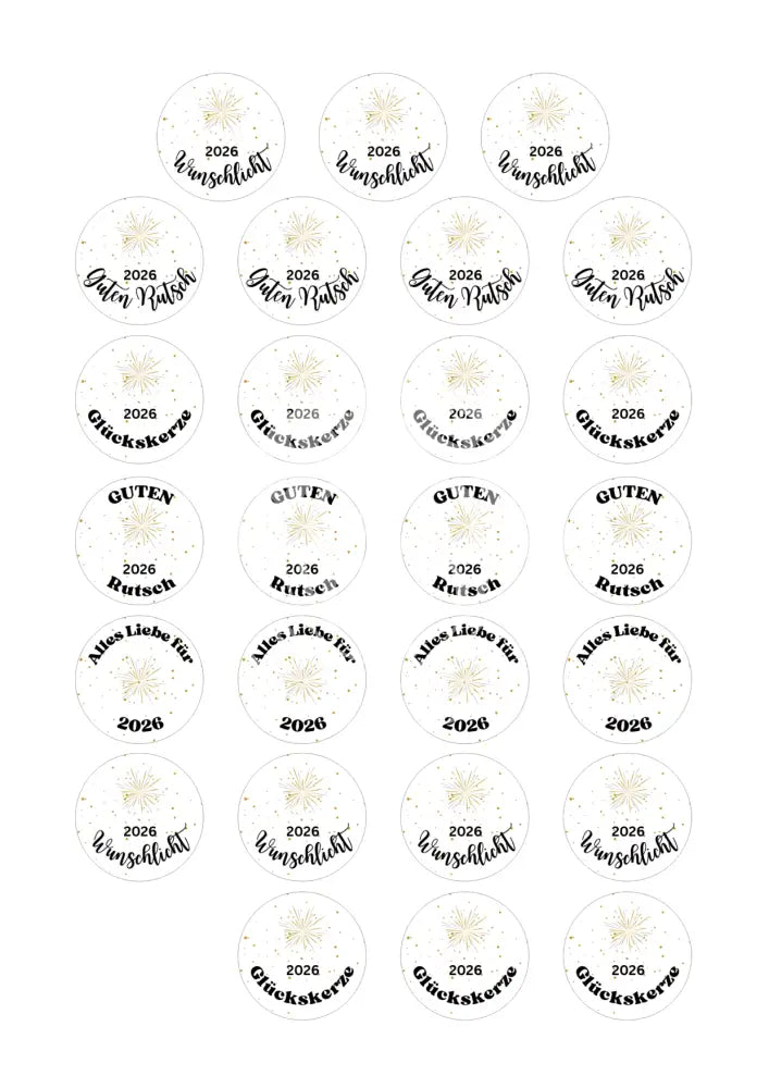 Wasserschiebefolie Teelichtbotschaft Neujahr 4