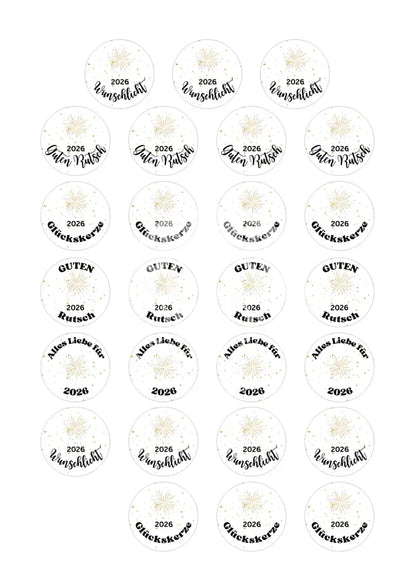 Wasserschiebefolie Teelichtbotschaft Neujahr 4