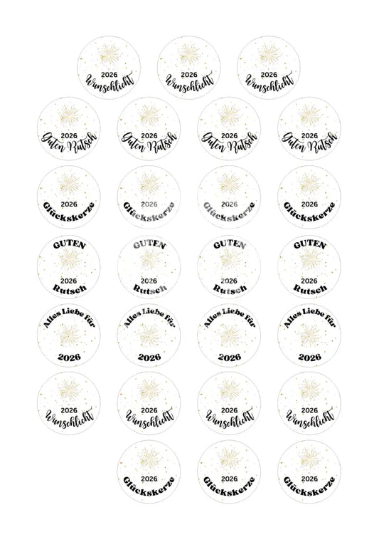 Wasserschiebefolie Teelichtbotschaft Neujahr 4