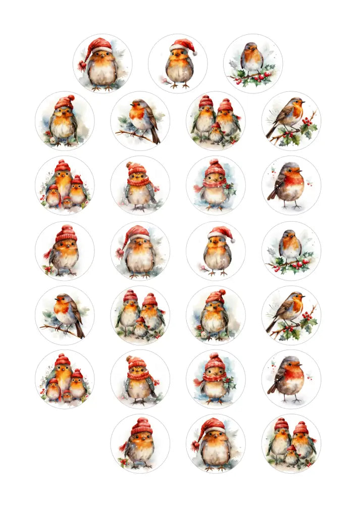 Wasserschiebefolie Teelichtbotschaft Weihnachts Vögel 1