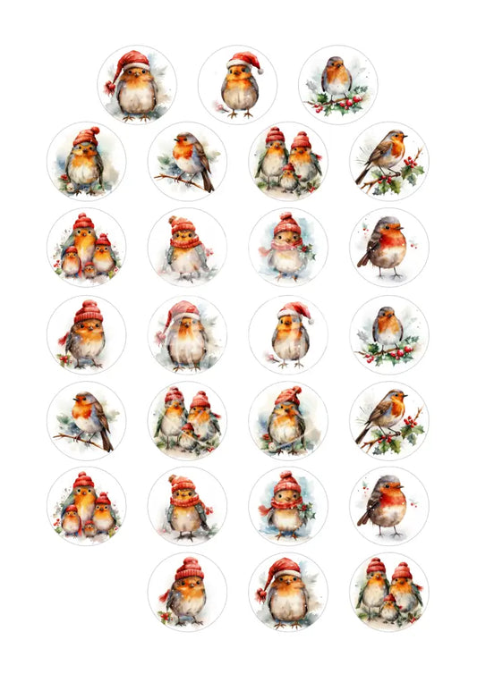 Wasserschiebefolie Teelichtbotschaft Weihnachts Vögel 1